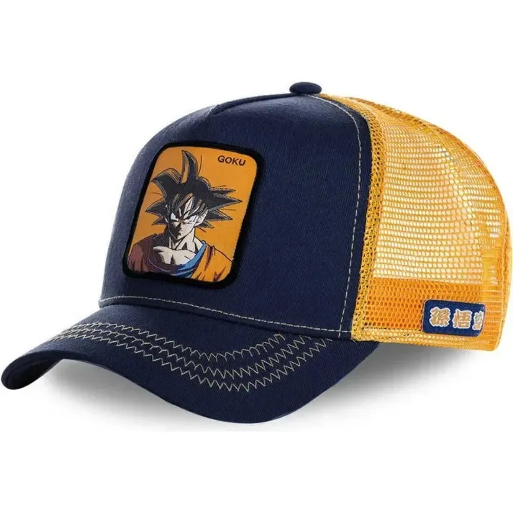 Dragon Ball Son Goku Cap Baseball Cap Summer Travel Peaked Cap Men's Embroidery Hip-Hop Sun Visor Adjustable Trucker Mesh Cap