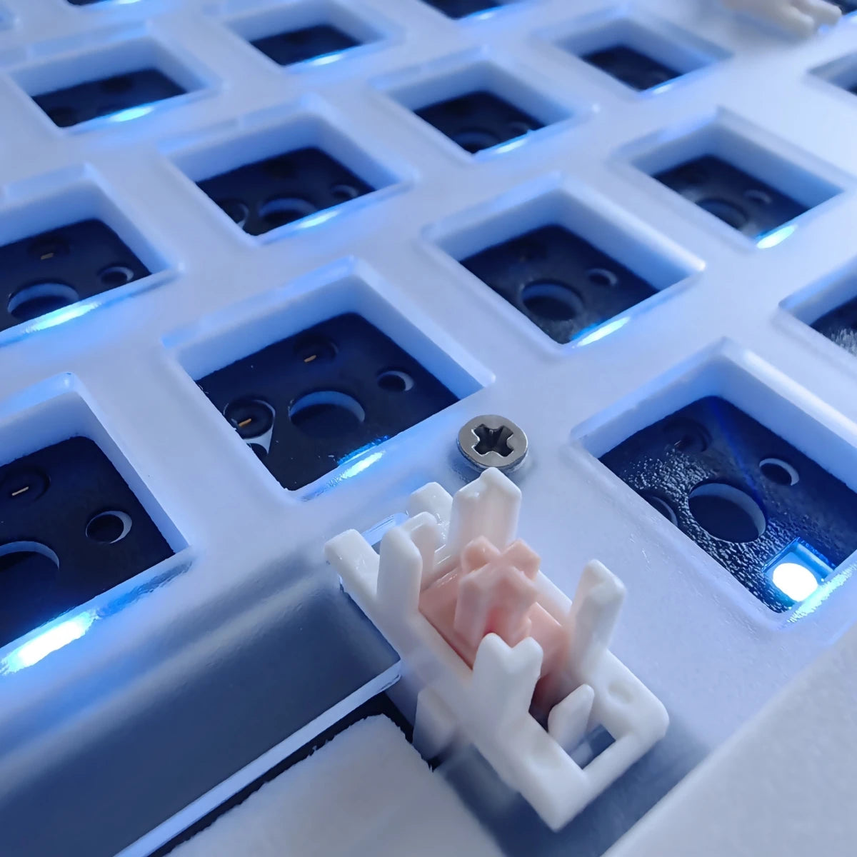 MAIMOOO KX75 75% Keyboard Kit Hotswap Transparent Full RGB Backlit 2.4GHz/Bluetooth Macro Custom DIY Mechanical Keyboard