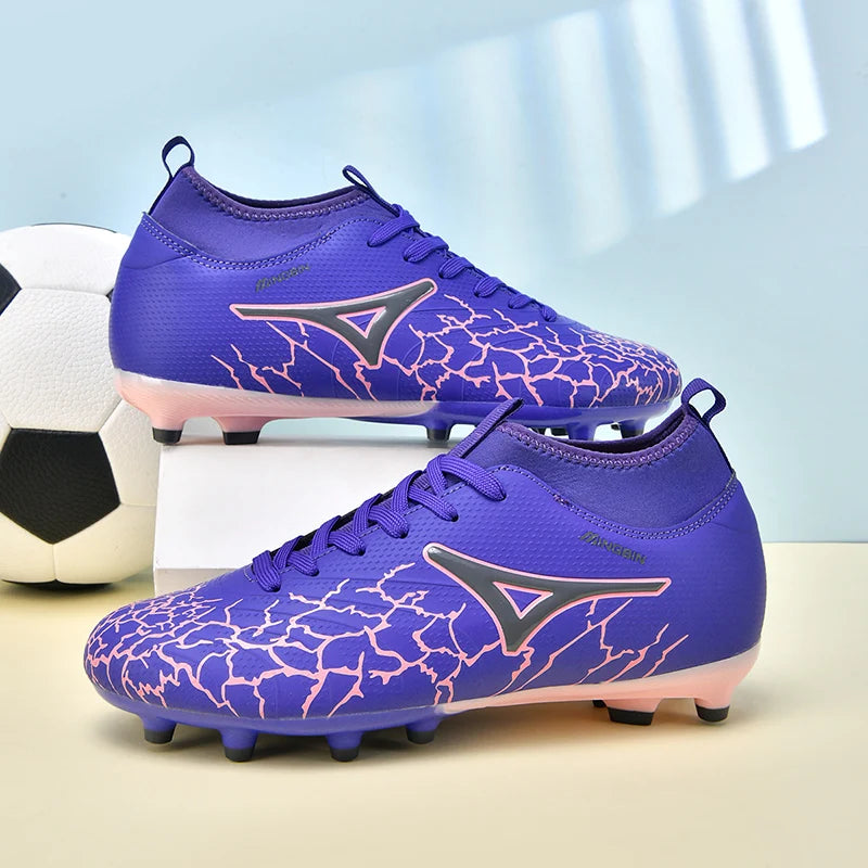 Men Ankle Football Boots Outdoor Grass Cleats Unisex Soccer Shoes Long Society Spikes FG Professional Football Shoes Chuteira