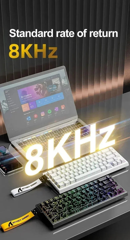 Attack Shark X68 HE Gaming Keyboard Magnetic Mechanical Wired for Pro Gaming 0.01mm Rapid Trigger 8000Hz 128K Rate