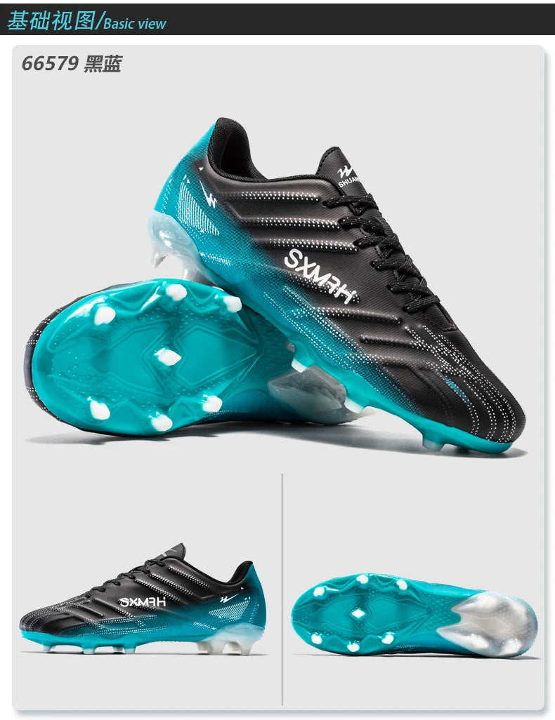 Double Star Adult Youth AG Soccer Cleats Non Slip Durable Artificial Natural Grass Football Shoes for Training Match Men Women