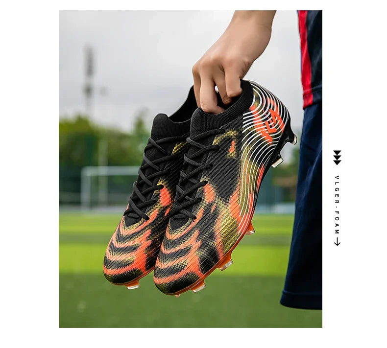 New Men Soccer Shoes Cleats High-quality Football Boots Hot-selling Sneakers Grass Non-Slip Boys Match Outdoor High-top Light