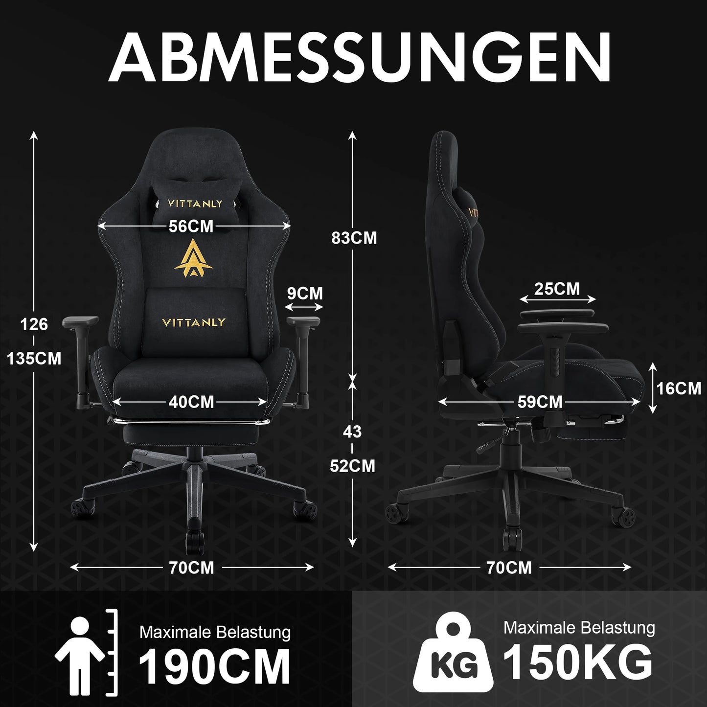 Kitinjoy High Quality Gaming Chair With Footrest Support Height Adjustable for Unisex Comfortable Office Chair Computer Chair