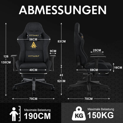 Kitinjoy High Quality Gaming Chair With Footrest Support Height Adjustable for Unisex Comfortable Office Chair Computer Chair