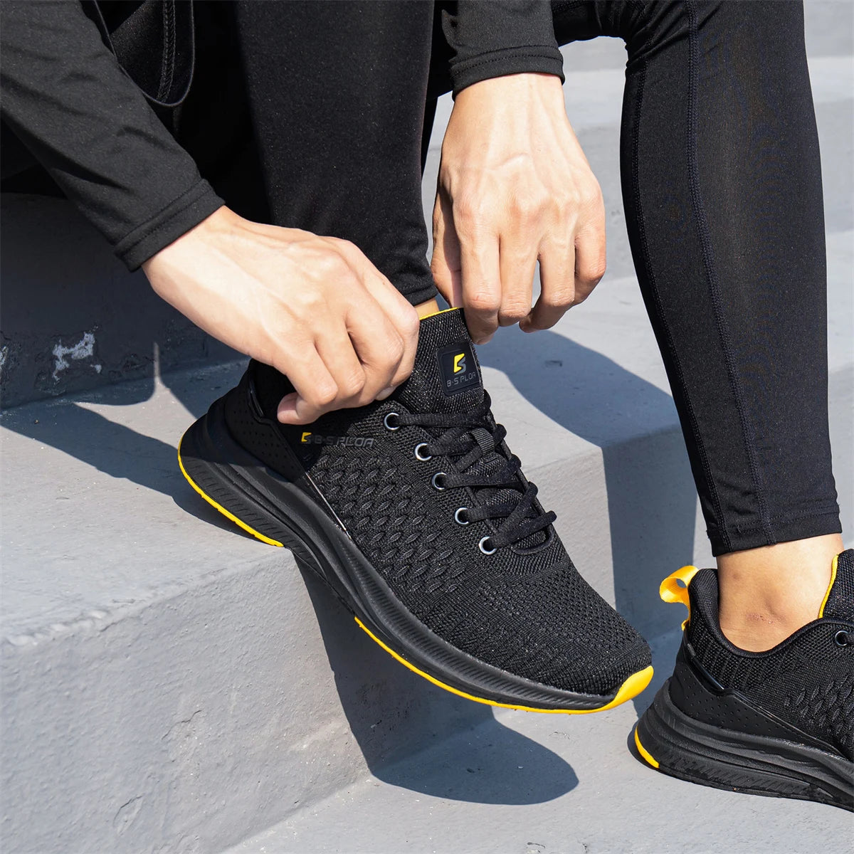 Baasploa Men Running Shoes New Breathable Mesh Sport Sneakers Plus Size 41-48 Male Classic Casual shoes Non-slip Outdoor Comfort