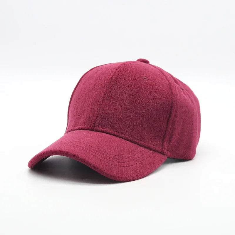 Casquette de baseball en daim en gros, automne-hiver, pour hommes et femmes, casquette unie d'hiver, style urbain, unisexe, ajustable, décontractée, unie, Gorra Caps
