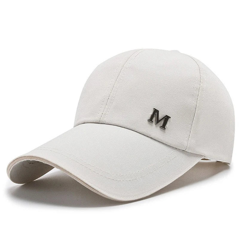 Men Women Baseball Cap Summer Cotton Hat Snapback Hip-Hop Cap Adult Sport Sun Hat Casual Long Brim Sunscreen Golf Cap