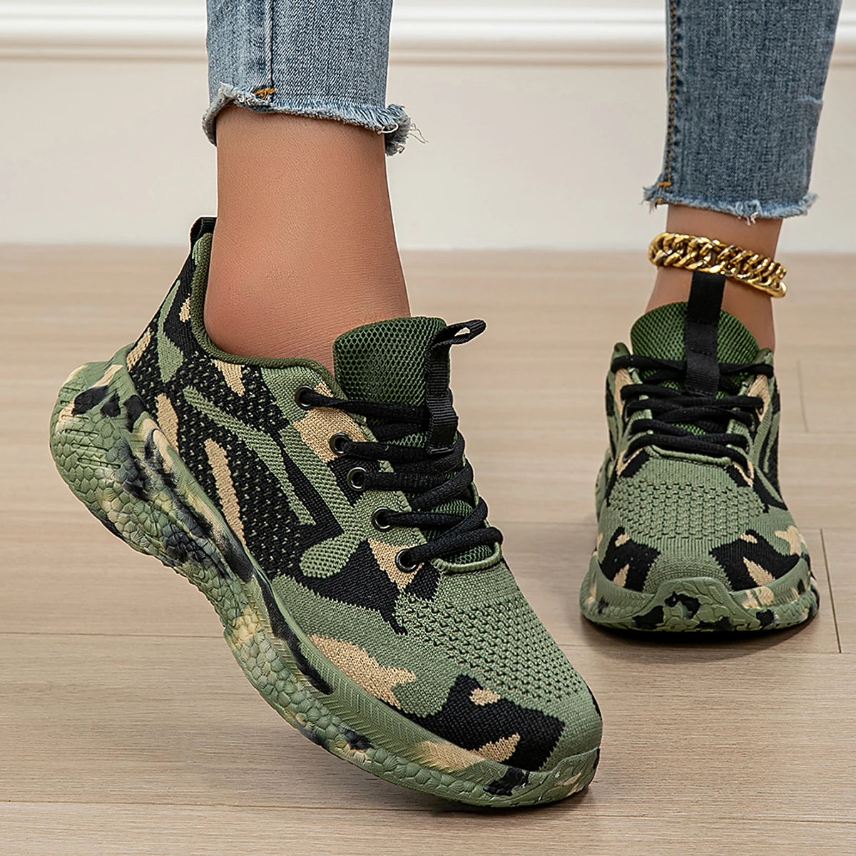 Camouflage Shoes Four Seasons New Mesh Breathable Sports Shoes Youth Students Casual Shoes Outdoor