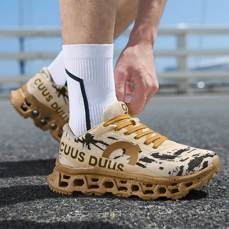 Męskie buty sportowe amortyzujące, do joggingu, antypoślizgowe, z oddychającą siateczką, z miękką podeszwą, do biegania, na świeżym powietrzu, do fitnessu, sznurowane buty sportowe