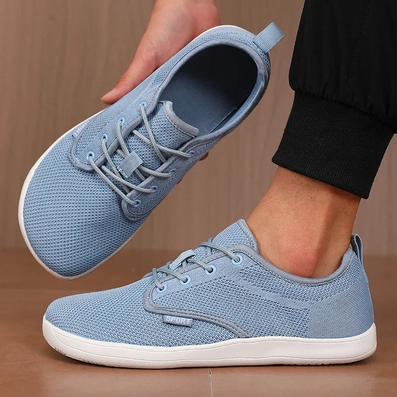 Summer Breathable Women's Flat Shoes Lightweight Mesh Comfortable Walking Shoes Men's Wide Foot Soft Sole Casual Wear Bare Foot