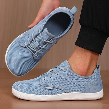 Summer Breathable Women's Flat Shoes Lightweight Mesh Comfortable Walking Shoes Men's Wide Foot Soft Sole Casual Wear Bare Foot