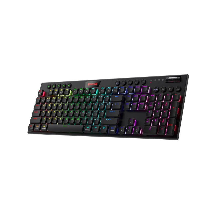 Redragon K618 Horus Wireless RGB Mechanical Keyboard, Bluetooth/2.4GHz/Wired Tri-Mode Low Profile Gaming Keyboards
