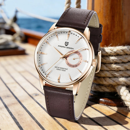 Relógio Casual de Quartzo para Homem PAGANI DESIGN, Luxo Leve, Versátil, Vidro Revestido, Impermeável, Mostrador em Aço Inoxidável e Indicação de Data