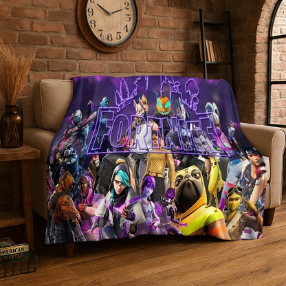 Cobertor de flanela Cartoon F-Fortnite para gamers, macio e quente, para quarto, sala de estar, cama, viagens, campismo, piquenique e oferta