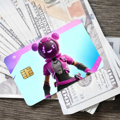 Autocolantes de cartões de jogo Fortnite Cuddle Team Leader para cartões bancários, película protetora impermeável, presente surpresa