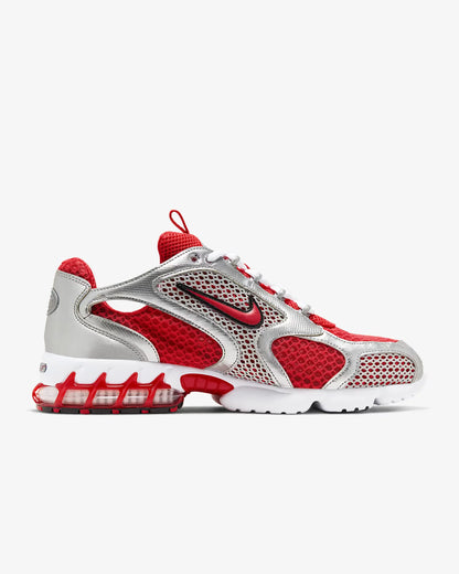 Nike Air Zoom Spiridon Cage 2 Zapatillas casual unisex de caña baja, resistentes, grises y rojas, calzado lifestyle deportivo CJ1288-600