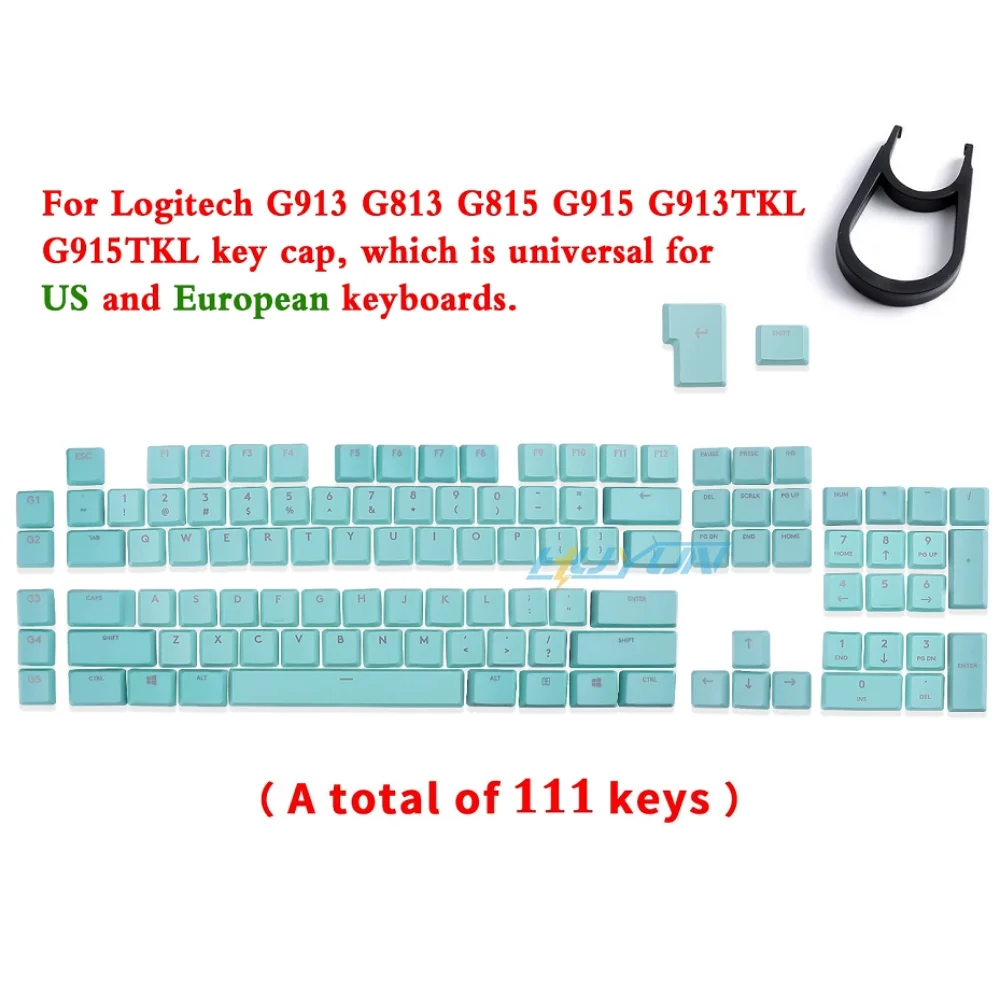 Tecla texturada antiderrapante transparente retroiluminada G915 913 TKL G815 G813, compatível com teclado mecânico Logitech