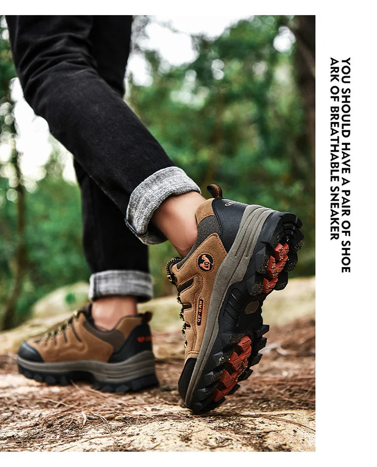 Winter Casual Shoes Men Leather Comfortable Walking Shoes Autumn Classic Outdoor Sneakers Women High Top Hiking Sneakers Lace Up