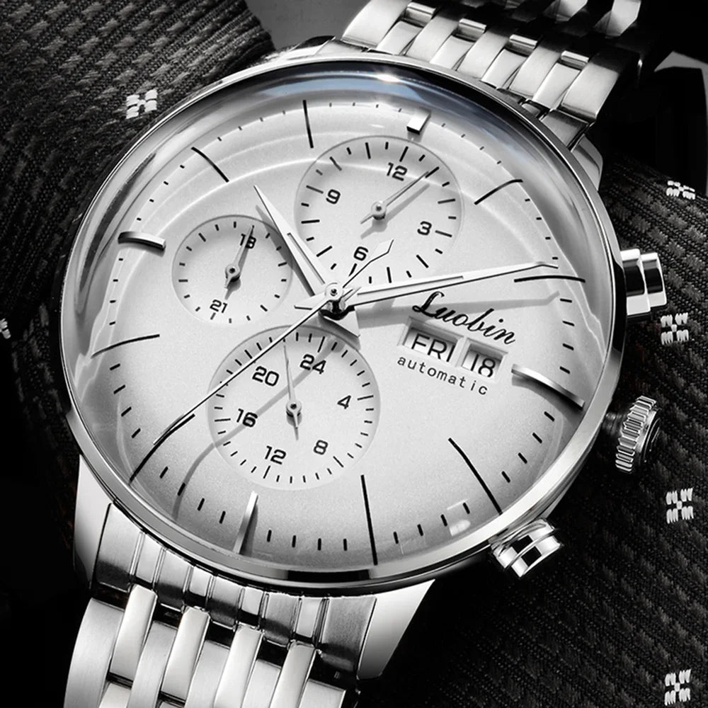 Relógio de Luxo para Homem, Automático Mecânico, de Corda Automática, Business, em Aço Inoxidável, Luminoso, Relojes Para Hombre 2020