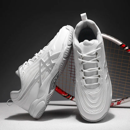 Men Women Badminton Shoes Table Tennis Shoes for Volleyball Handball Sports Sneakers Anti-Skid Mesh Breathable Field Training