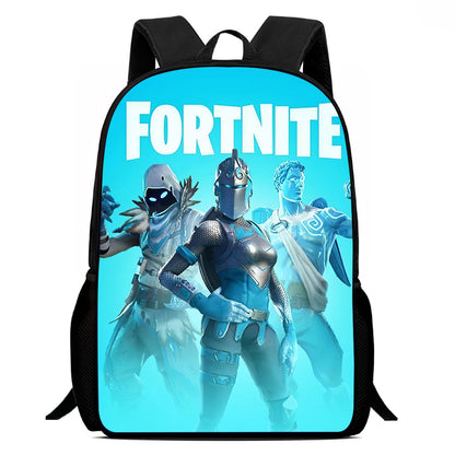 Mochila Escolar Fortnite de 15 Polegadas com Desenho Animado para Crianças, Meninos e Meninas, Mochila Leve com Estampado de Jogo, Grande, Adequada para Idades dos 5 aos 8 Anos