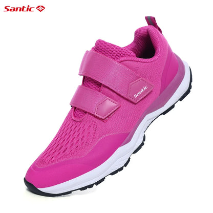Buty rowerowe Santic – wielofunkcyjne buty do biegania, SPD, do użytku w pomieszczeniach i rekreacji, z gumową podeszwą, zapięciem na rzep, z siateczką 3D, unisex