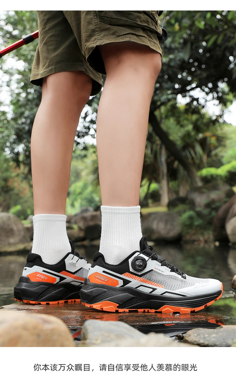 Stylowe męskie buty turystyczne – wytrzymałe trampki trekkingowe z miękką, ciepłą wyściółką na zimę – obuwie męskie