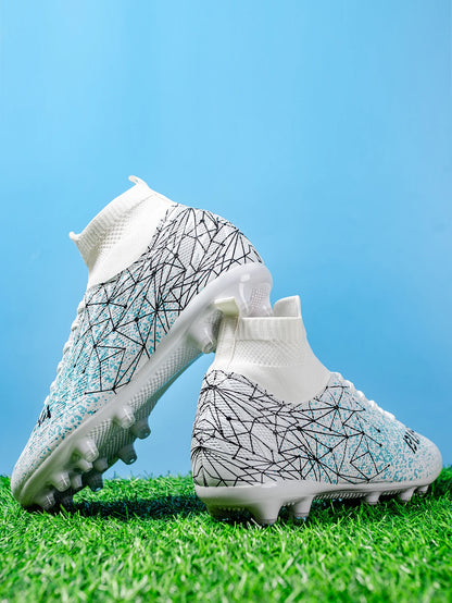 AG /FG Athletic Soccer cleats PU Fabric Comfort Upper TPU Anti-slip Long Studs Sole Reliable Quality Adult Kids Training Shoes