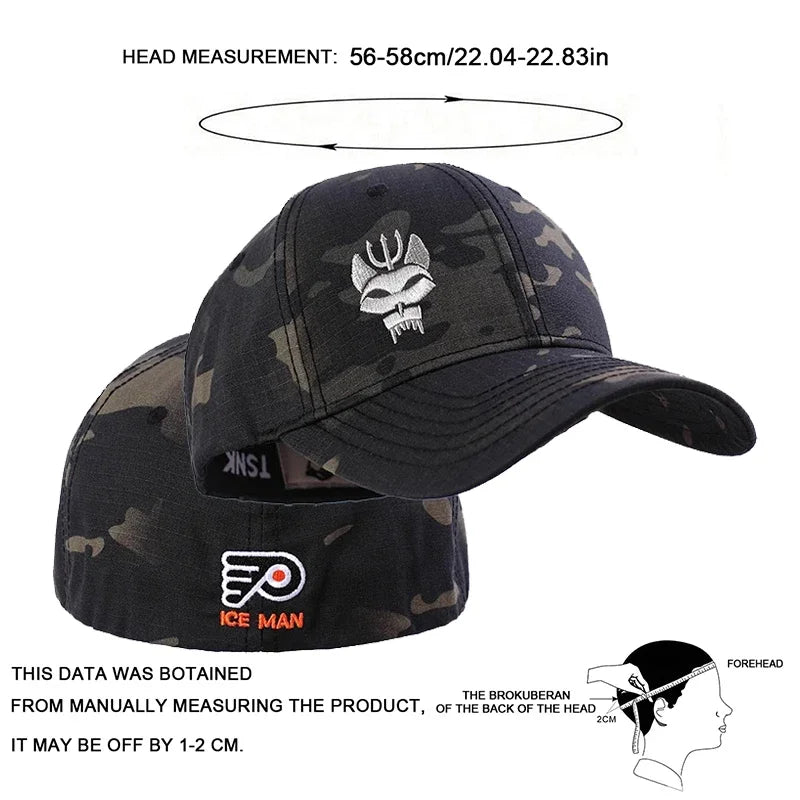 Fashion Cotton Baseball Cap Men Women Military Enthusiasts Tactical Cap Snapback Stretchable Hat Running Fishing Gorras