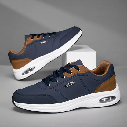 New Men's Shoes Spring Autumn Waterproof Walking Shoes Non-Slip Cushioning Men's Casual Leather Sports Shoes Men's Tennis Shoes