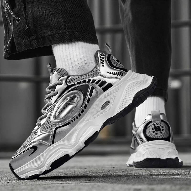 Mens Sports Shoes 2026 New Mesh Breathable Thick Sole Height Increasing Wear-resistant Daily Commuting Versatile Casual Sneakers