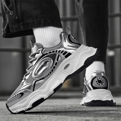 Mens Sports Shoes 2026 New Mesh Breathable Thick Sole Height Increasing Wear-resistant Daily Commuting Versatile Casual Sneakers