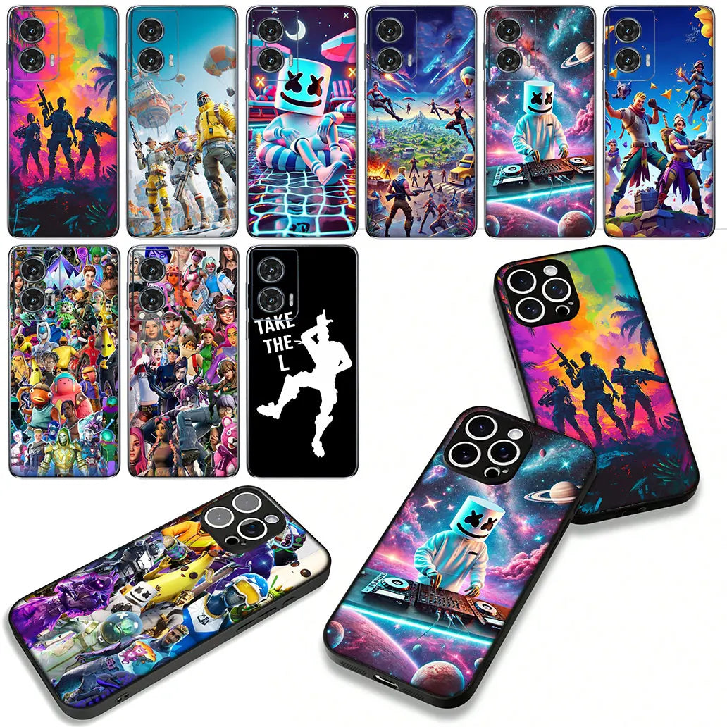 Husă cu design de fundal Game F-ForTnites pentru Samsung Galaxy A07 A13 A12 A23 A42 A50 A51 A52 A53 A70 A71 A72 A21S A04 Note 20 9 8 10