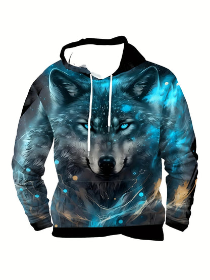 Animal Wolf graphic Men's Fashion 3D Print Outdoor Hoodie Streetwear Hoodies Hooded Front Pocket Designer Hoodie Sweatshirt