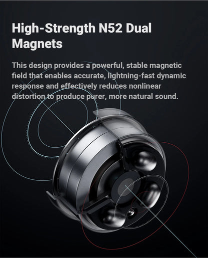 Fosi Audio IM4 HiFi Wired Earphones Open-Back Dynamic Driver IEM Headphones for Music Monitoring, Gaming & Professional Audio