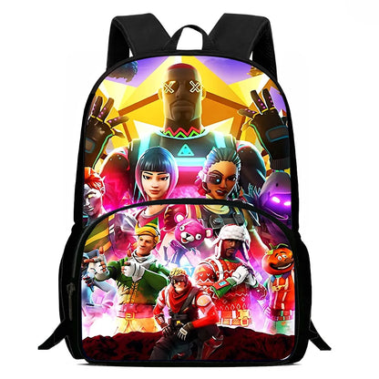 Classic Game Fortnite Kids Backpacks for Boys and Girls, Student Birthday Gift, Child School Bags with Large Capacity, Durable Camping Rucksack