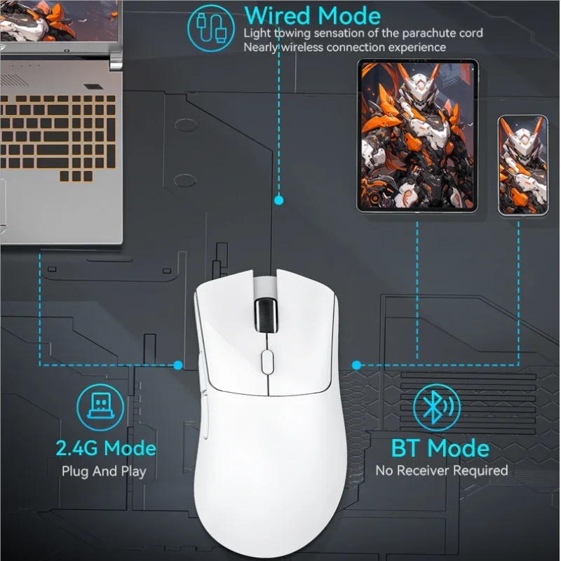 Attack Shark R1/X11 Tri-Mode Wireless Gaming Mouse, 18,000 DPI PAW3311 Bluetooth, 2.4GHz & Wired Lightweight Programmable Gaming Mouse for PC & Laptop