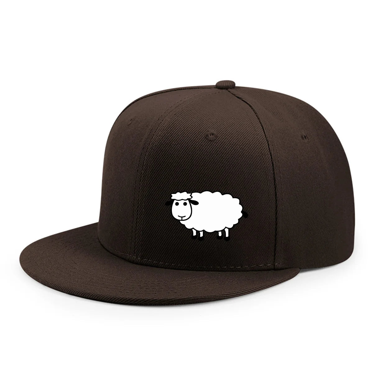 Casquette de baseball unisexe ajustable - Casquette de style urbain à visière plate avec motif de mouton : un accessoire décontracté, polyvalent et personnalisable