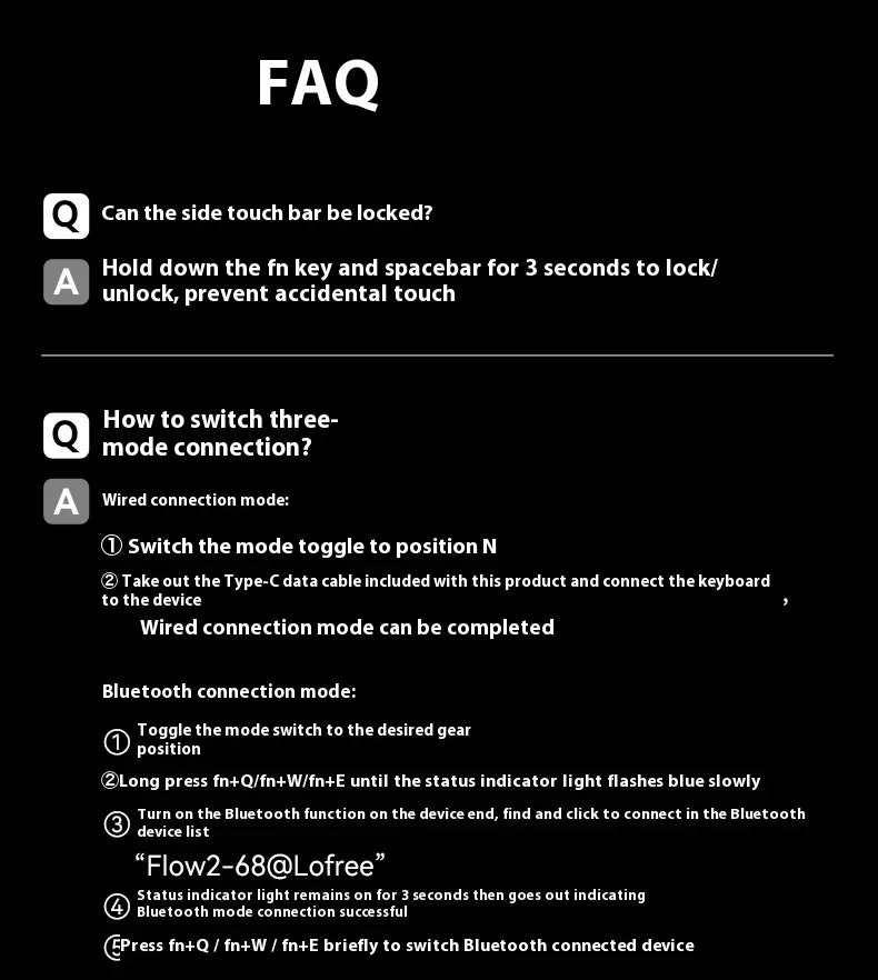 Lofree FLOW2 Mechanical Keyboard Business Office Wireless Bluetooth Wired Quiet & Gentle Sound Compatible Mute Aluminum Lump