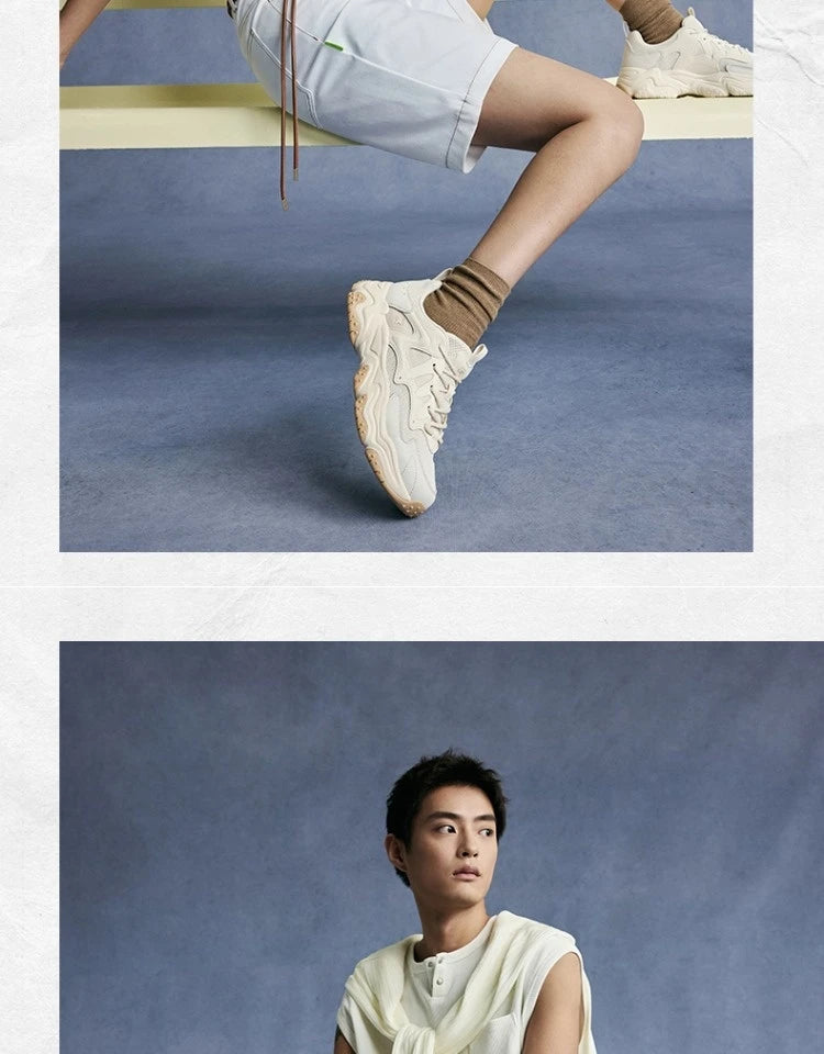Xtep casual shoes 2025 spring and summer lightweight sports shoes with thick sole, fashionable street style sneakers 875319320004