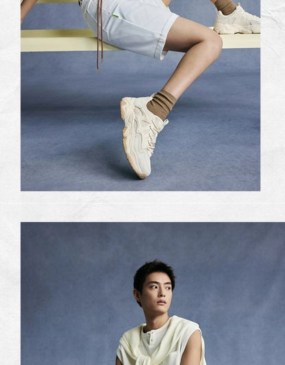Xtep casual shoes 2025 spring and summer lightweight sports shoes with thick sole, fashionable street style sneakers 875319320004