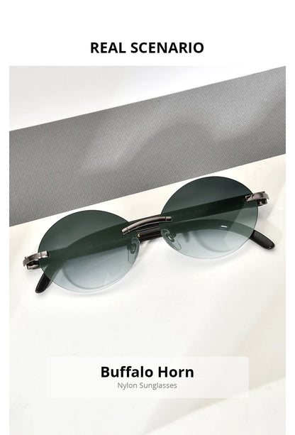 HEPIDEM Buffalo Horn Glasses Men Famous Brand Design Rimless Sunglasses Women Luxury Eyewear Horn-Rim Frameless Buffs Eyeglasses