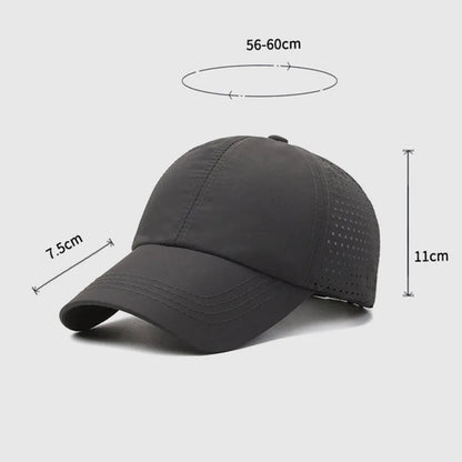 Casquette de soleil à séchage rapide pour femme, casquette de sport décontractée pour homme, casquette de baseball grande taille 60-65 cm, casquette à visière ajustable, casquette à visière