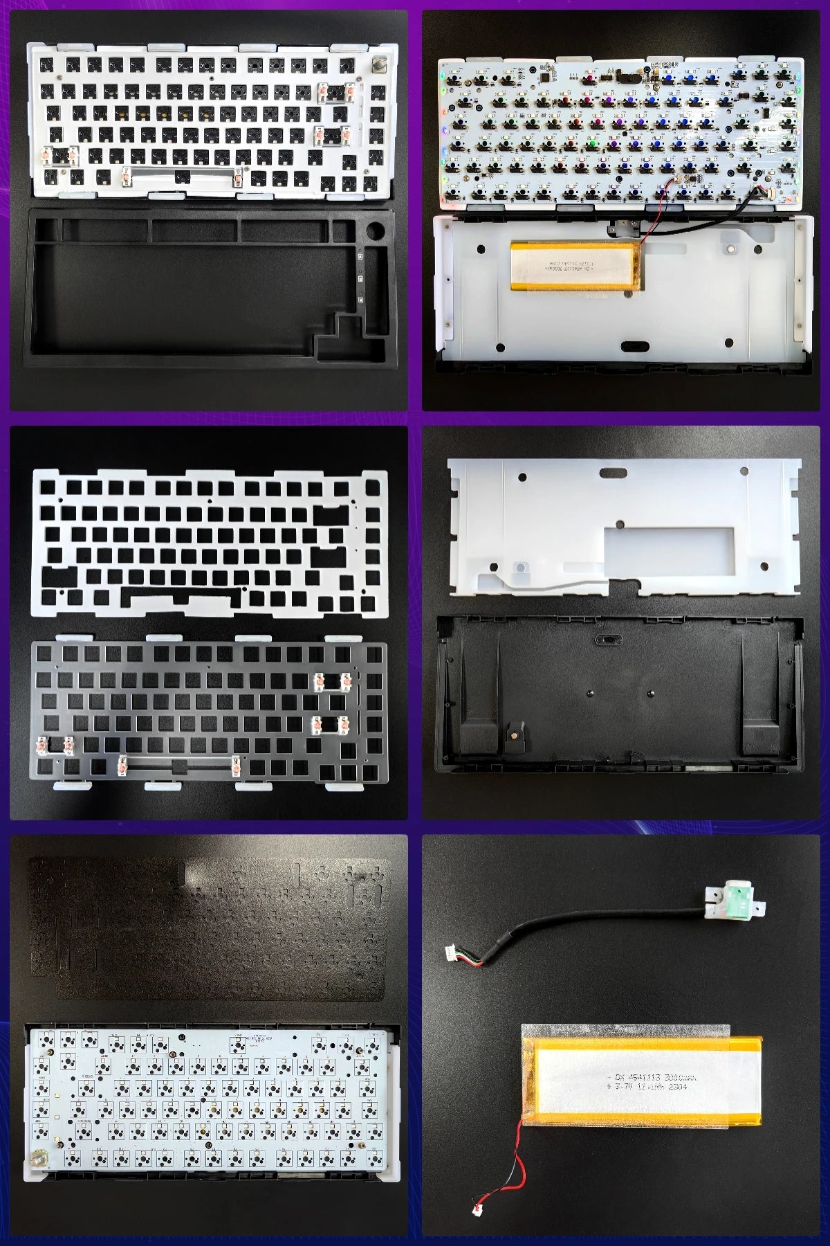 MAIMOOO KX75 75% Keyboard Kit Hotswap Transparent Full RGB Backlit 2.4GHz/Bluetooth Macro Custom DIY Mechanical Keyboard