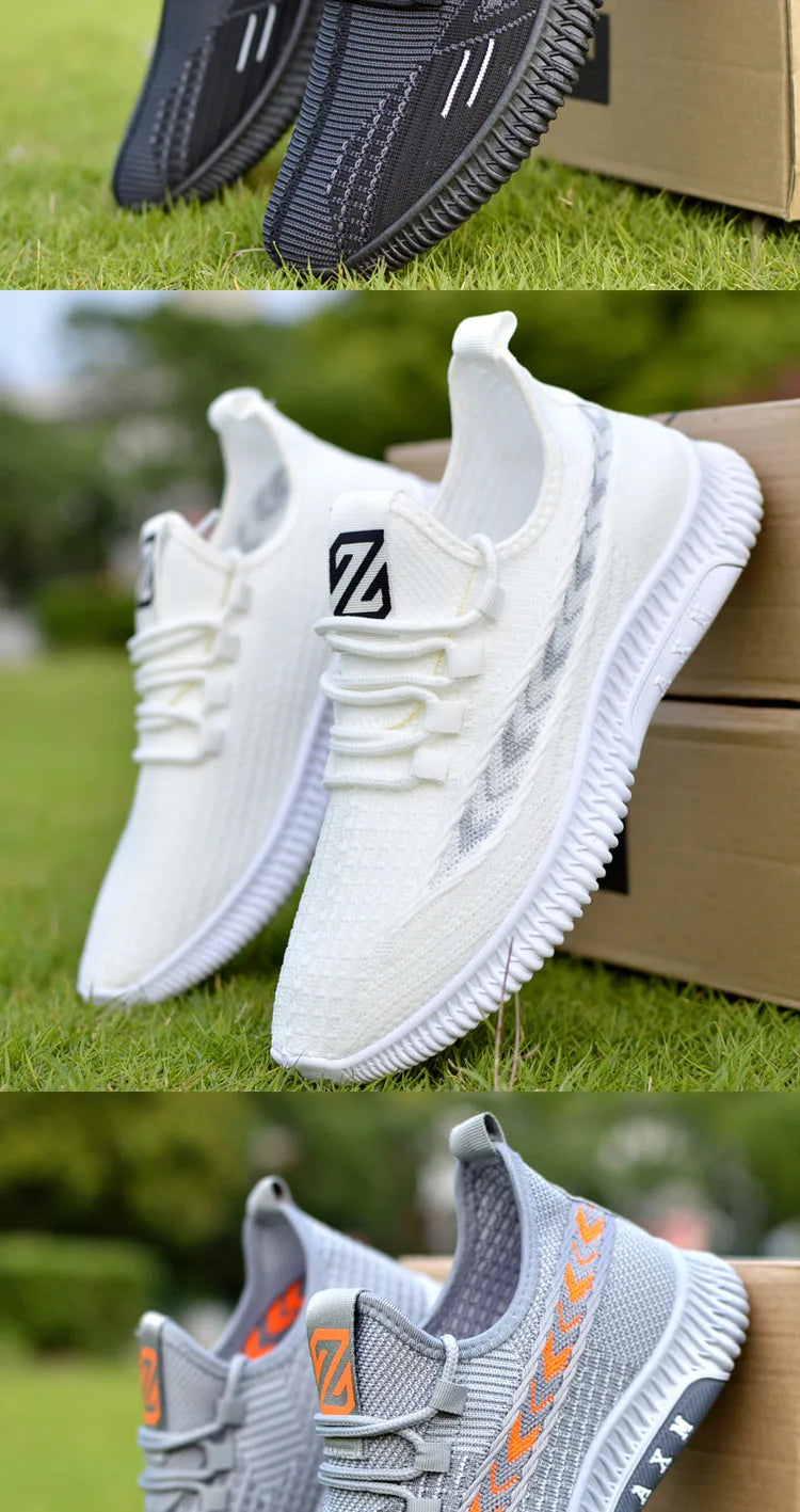 New Summer Men's Shoe Versatile Coconut Shoe Breathable Thin Mesh Casual Slip-On Sports Shoe Comfortable Low Cut round Toe