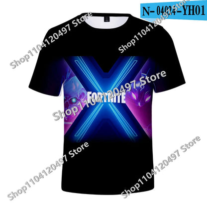Japanese Anime Fortnite Summer T-shirt for Men Women Battle Royale Short-Sleeved Casual Comfortable Loose Harajuku Streetwear