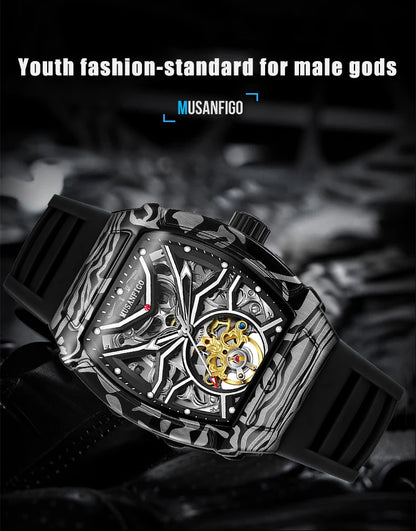 Fully automatic skeleton mechanical watch, fashionable personality, luxury hot men's watch, casual business watch