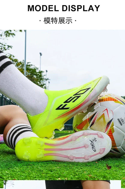 New Men Football Boots Non-Slip Boys Soccer Shoes Grass Cleats High-quality Match Sneakers Hot-selling Outdoor High-top Light