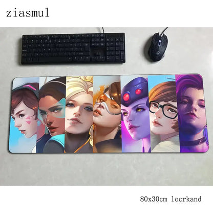 Tapete de rato gamer Overwatch Aestheticism 800x300x3mm, tapete de rato para portátil gaming, mousepad Cartoon, tapete de secretária para PC