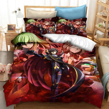 Fashion 3D Printed Anime Code Geass Duvet Cover 2/3pcs Bedding Set Double Twin Full Queen King Adult Kids Bedclothes Quilt Cover